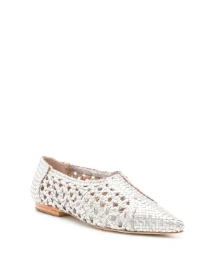 Sarah Chofakian Sapitilha Mykonos woven-ballerina shoes - Silver - サムネイル2