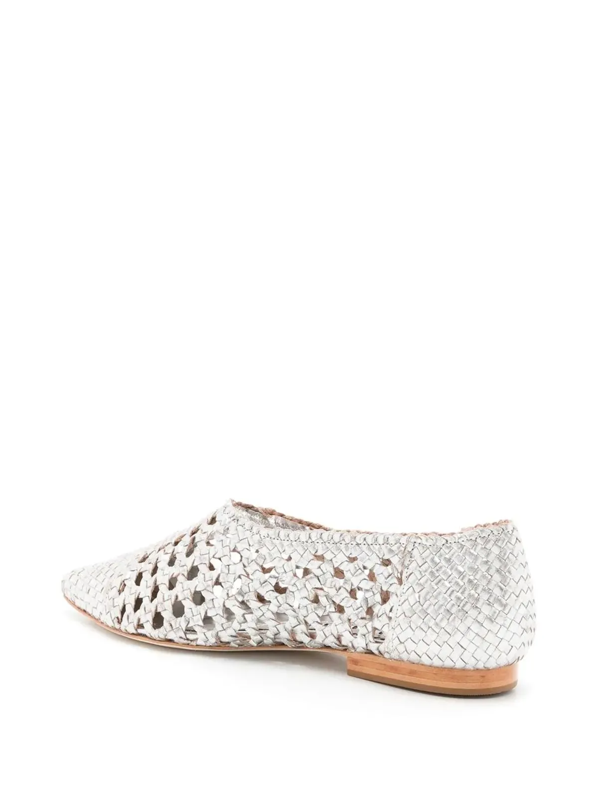 Sarah Chofakian Sapitilha Mykonos woven-ballerina shoes - Silver - 画像3