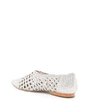 Sarah Chofakian Sapitilha Mykonos woven-ballerina shoes - Silver - サムネイル3