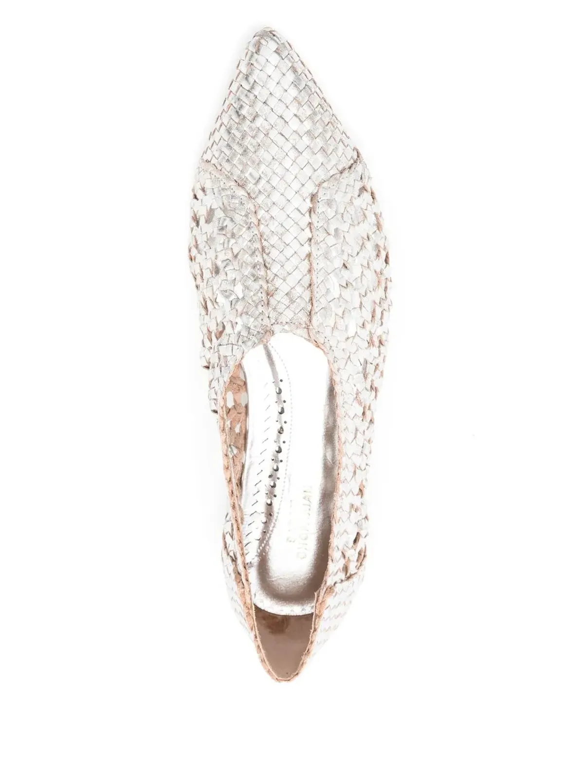 Sarah Chofakian Sapitilha Mykonos woven-ballerina shoes - Silver - 画像4