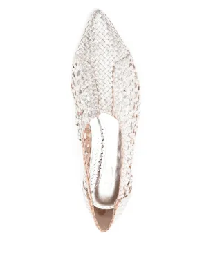 Sarah Chofakian Sapitilha Mykonos woven-ballerina shoes - Silver - サムネイル4