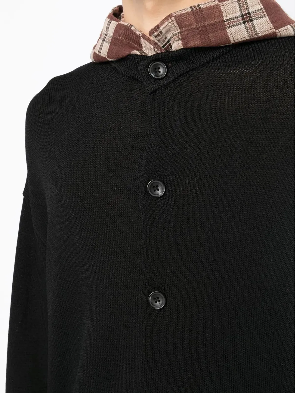 Onefifteen x ANOWHEREMAN check-pattern hoodie - Black - 画像5