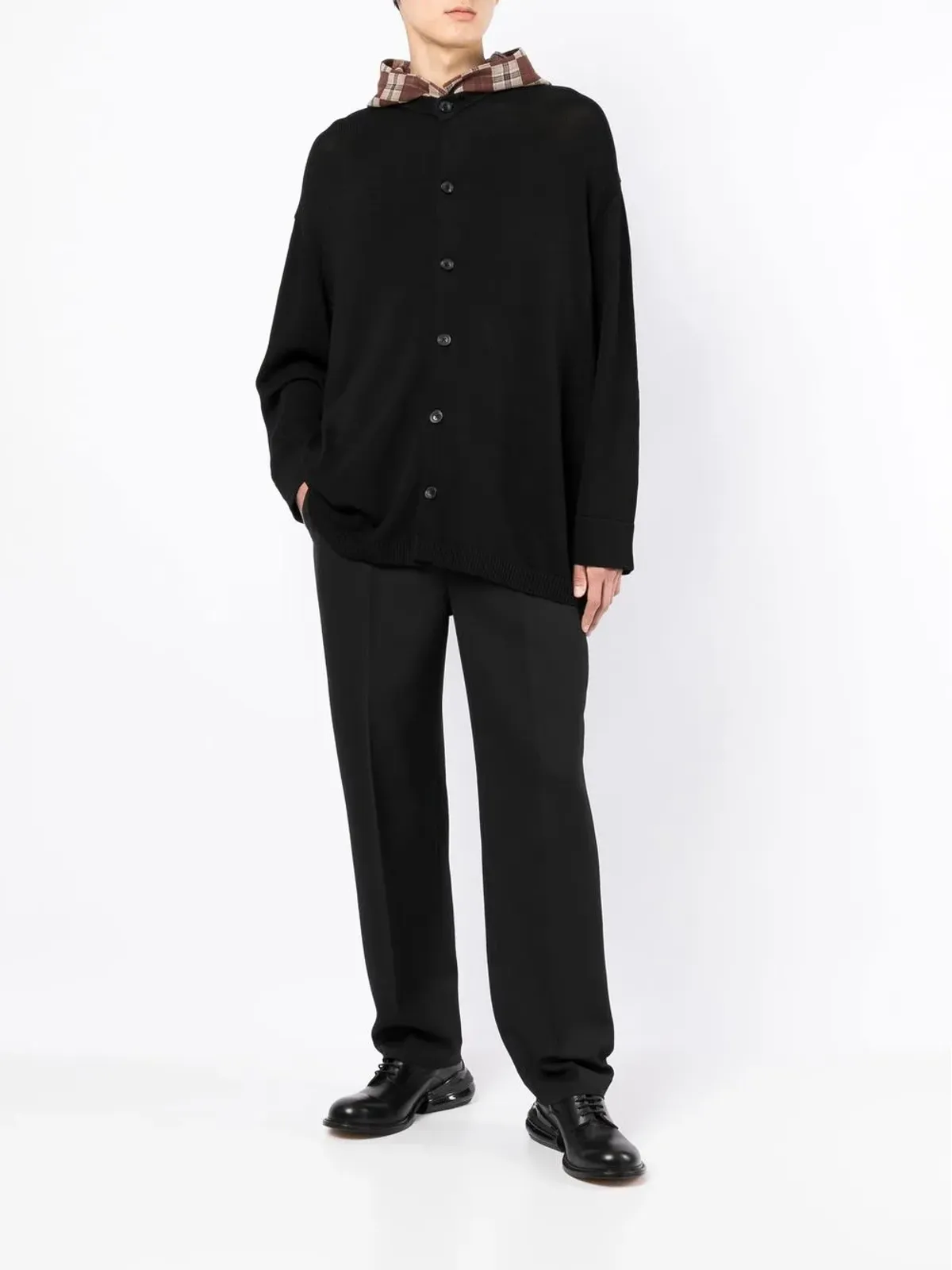Onefifteen x ANOWHEREMAN check-pattern hoodie - Black - 画像2