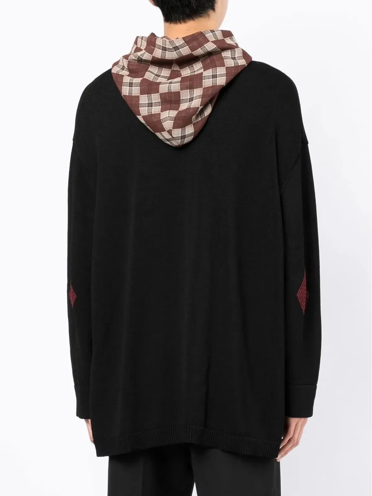 Onefifteen x ANOWHEREMAN check-pattern hoodie - Black - 画像4