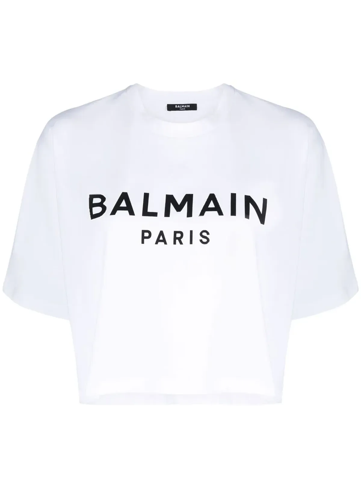Balmain クロップド ロゴプリント Tシャツ - 画像1