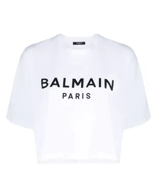 Balmain クロップド ロゴプリント Tシャツ - サムネイル1