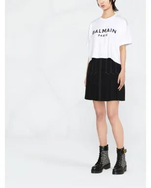 Balmain クロップド ロゴプリント Tシャツ - サムネイル2
