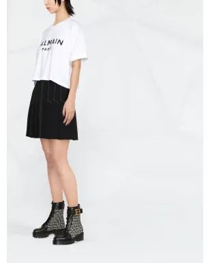 Balmain クロップド ロゴプリント Tシャツ - サムネイル4