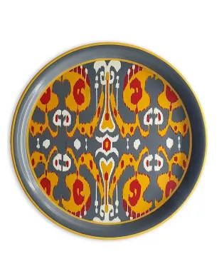 Les-Ottomans abstract-print hand-painted tray - Grey - サムネイル1