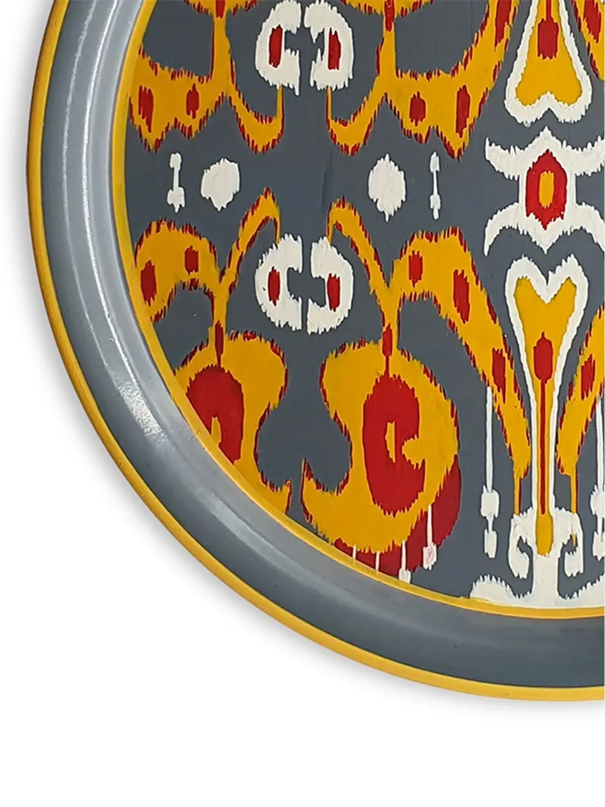 Les-Ottomans abstract-print hand-painted tray - Grey - 画像2