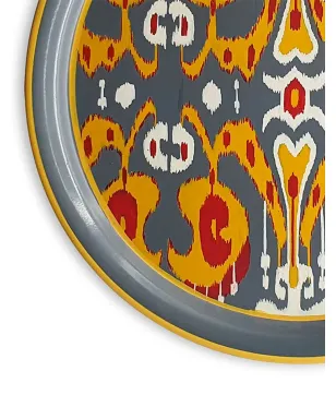 Les-Ottomans abstract-print hand-painted tray - Grey - サムネイル2