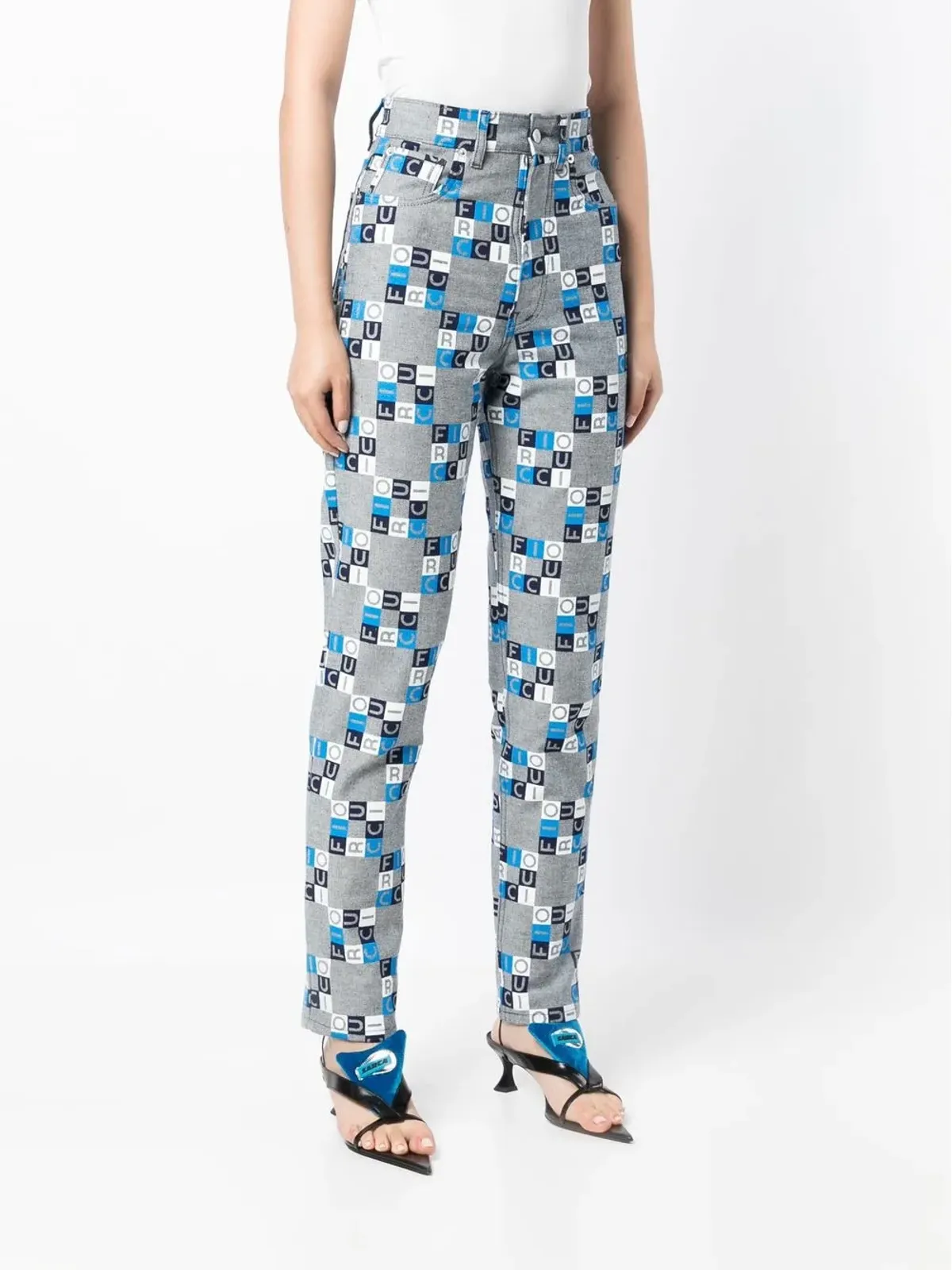 Fiorucci ハイライズ ロゴ スリムフィット ジーンズ - 画像3