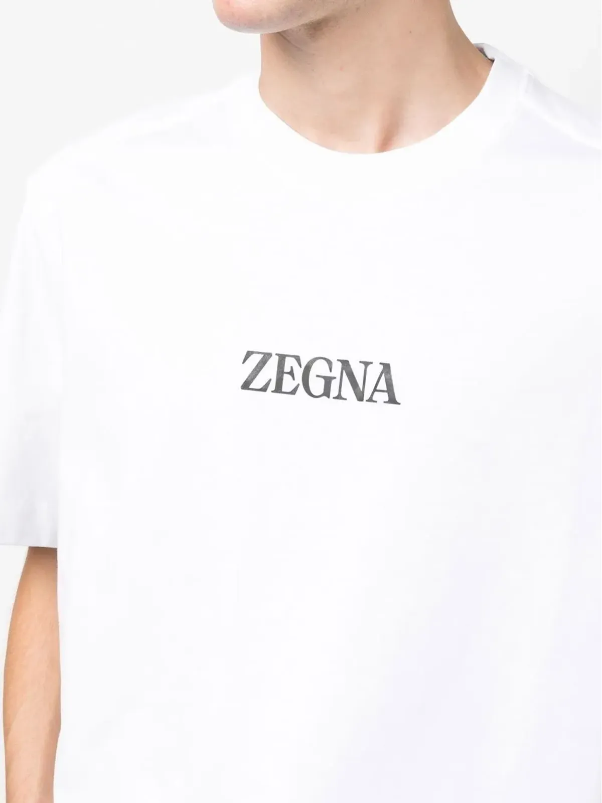Zegna ロゴプリント クルーネック Tシャツ - 画像5