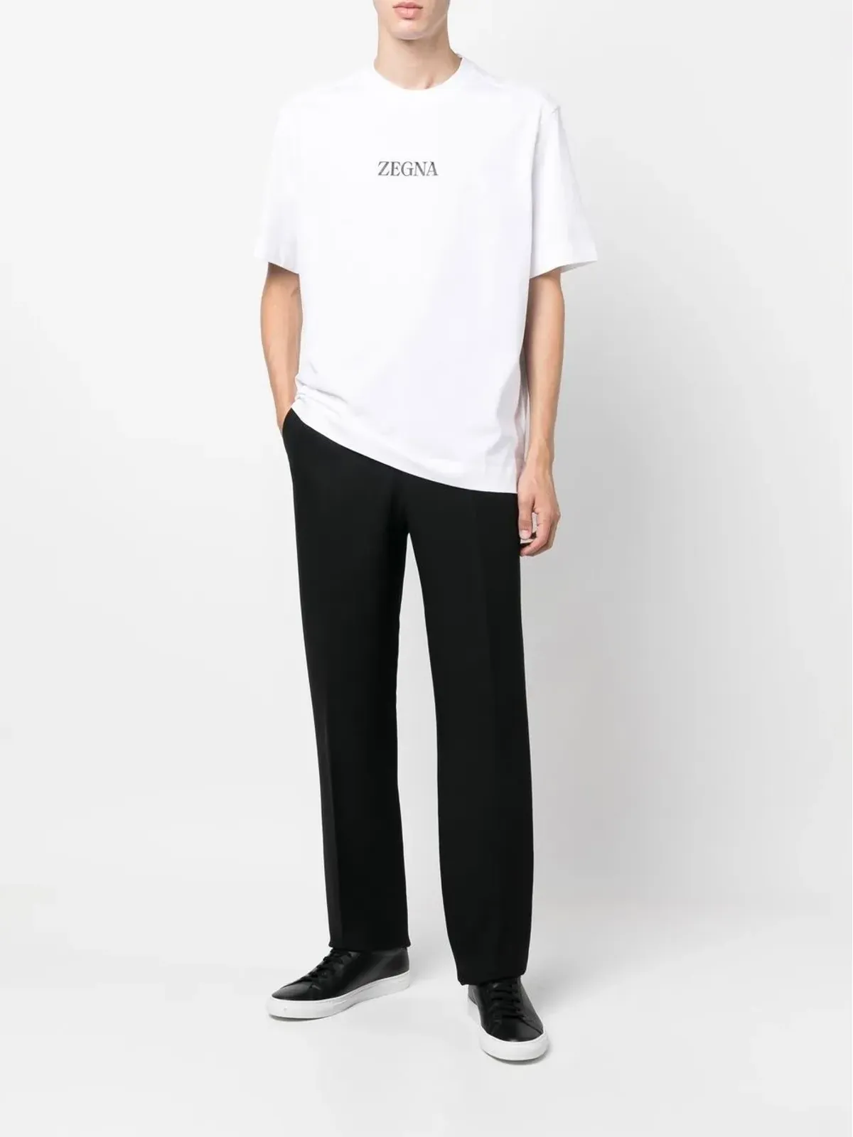 Zegna ロゴプリント クルーネック Tシャツ - 画像2