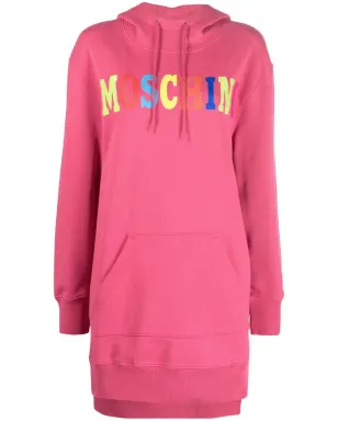 Moschino ロゴプリント フード付きドレス - ピンク - サムネイル1