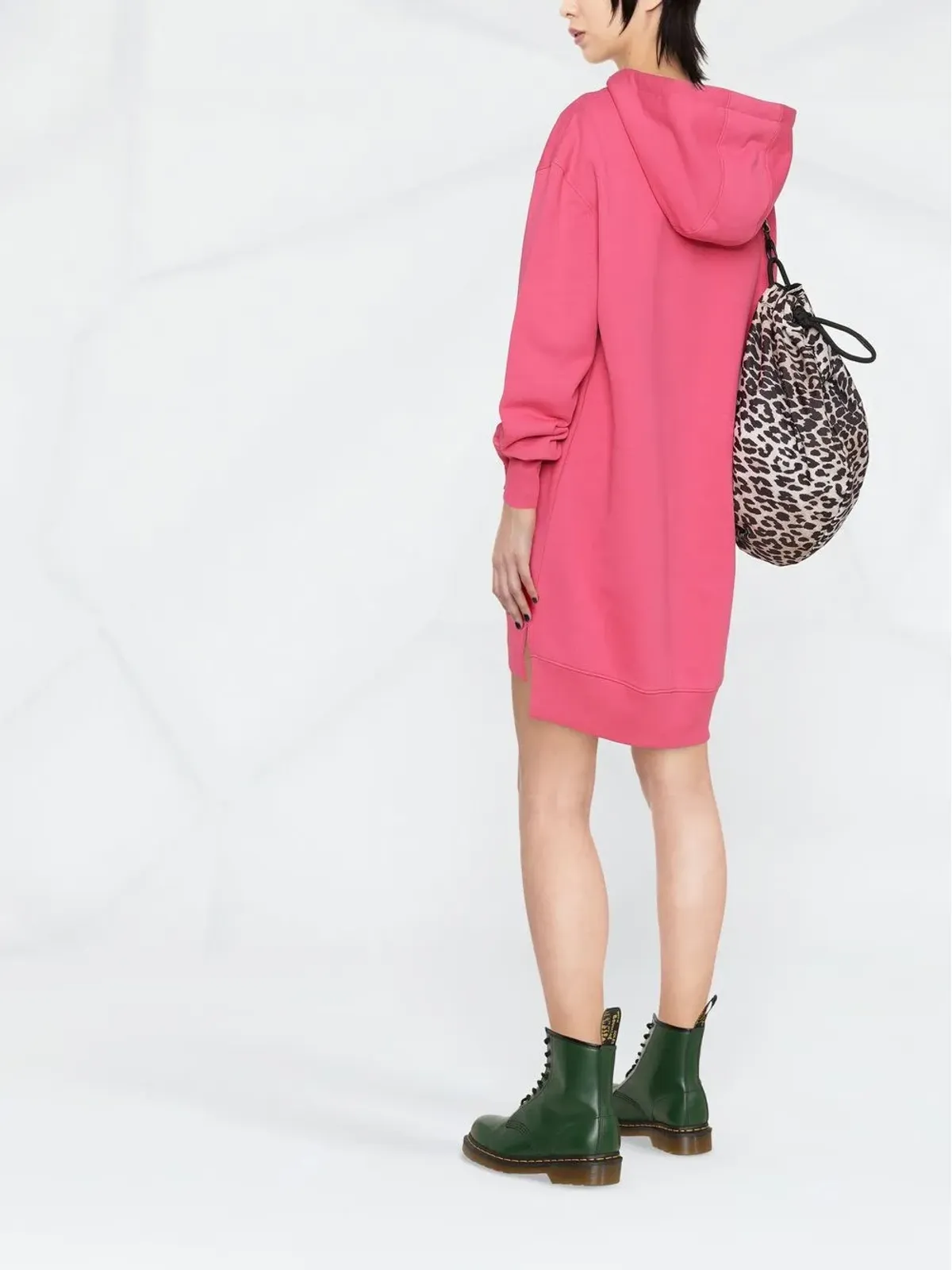 Moschino ロゴプリント フード付きドレス - ピンク - 画像4