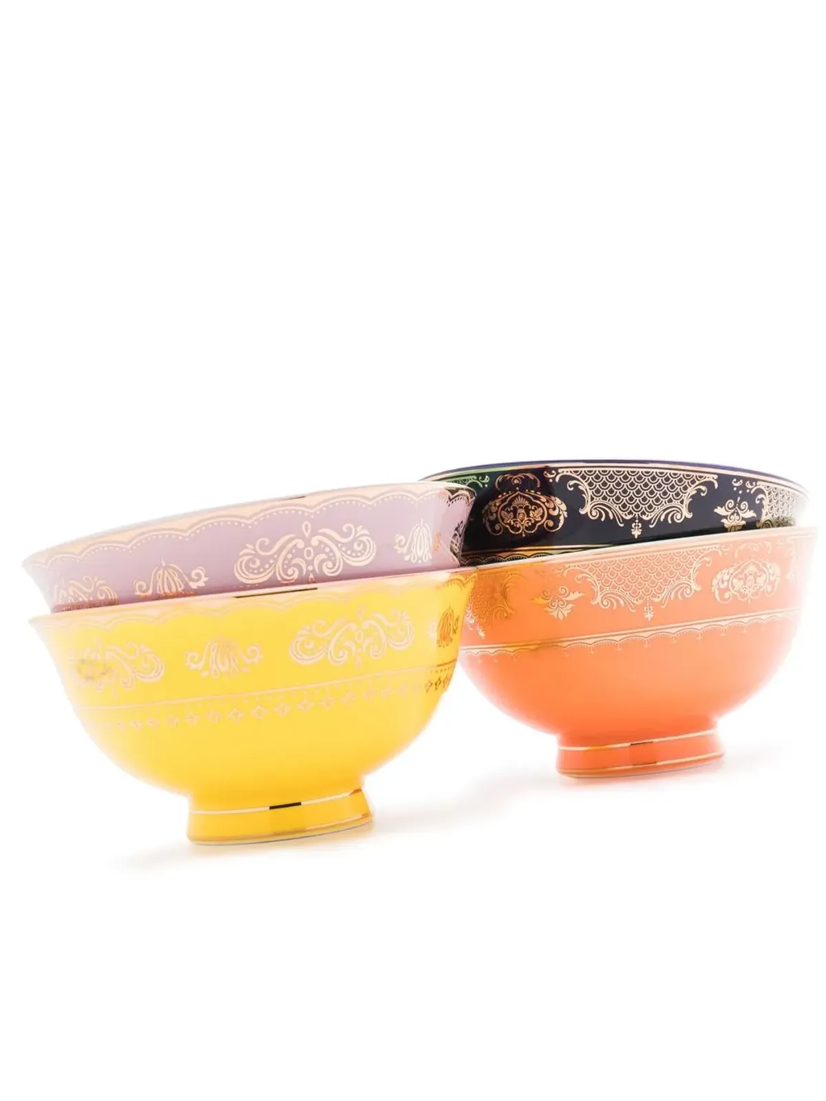 POLSPOTTEN Grandpa porcelain bowls (set of four) - Yellow - 画像3