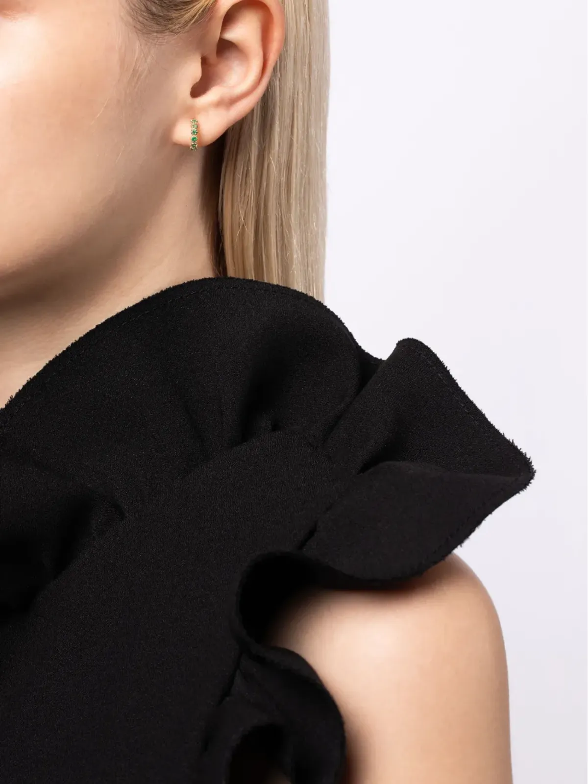 Pascale Monvoisin 9kt イエローゴールド エメラルド フープピアス - 画像2