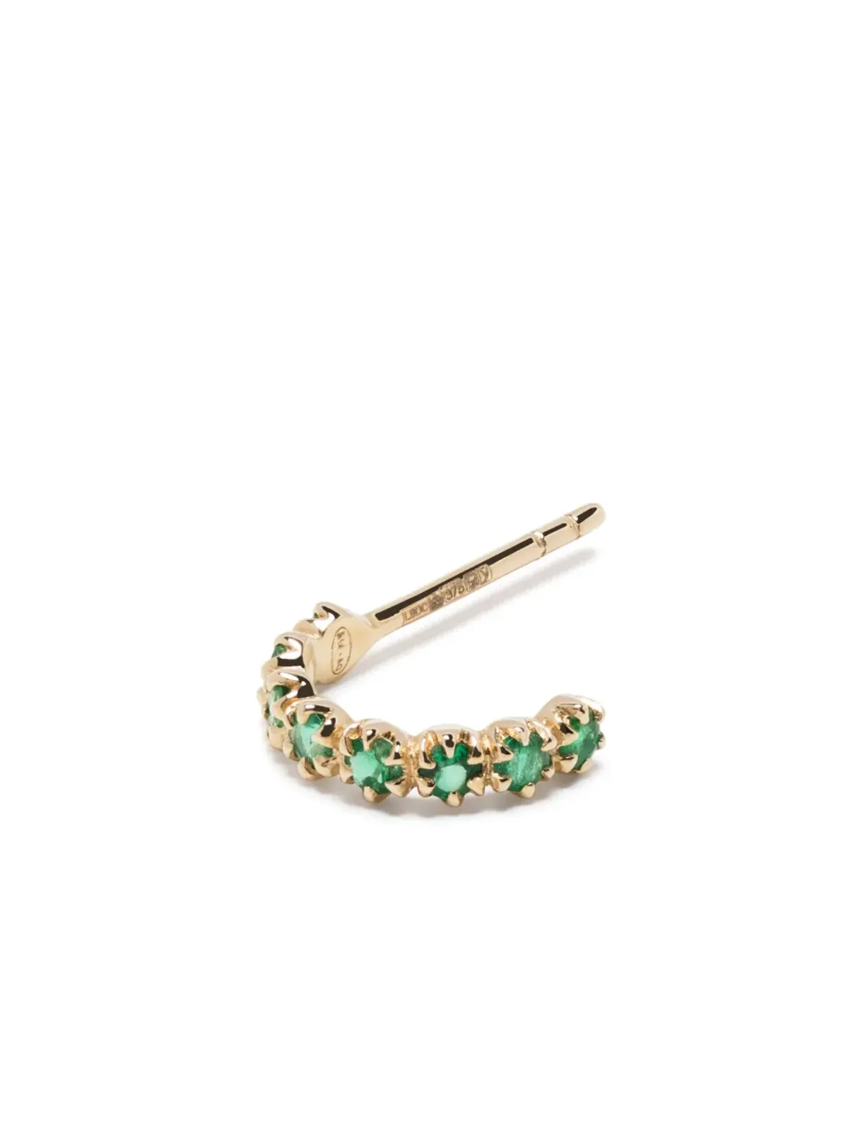 Pascale Monvoisin 9kt イエローゴールド エメラルド フープピアス - 画像3