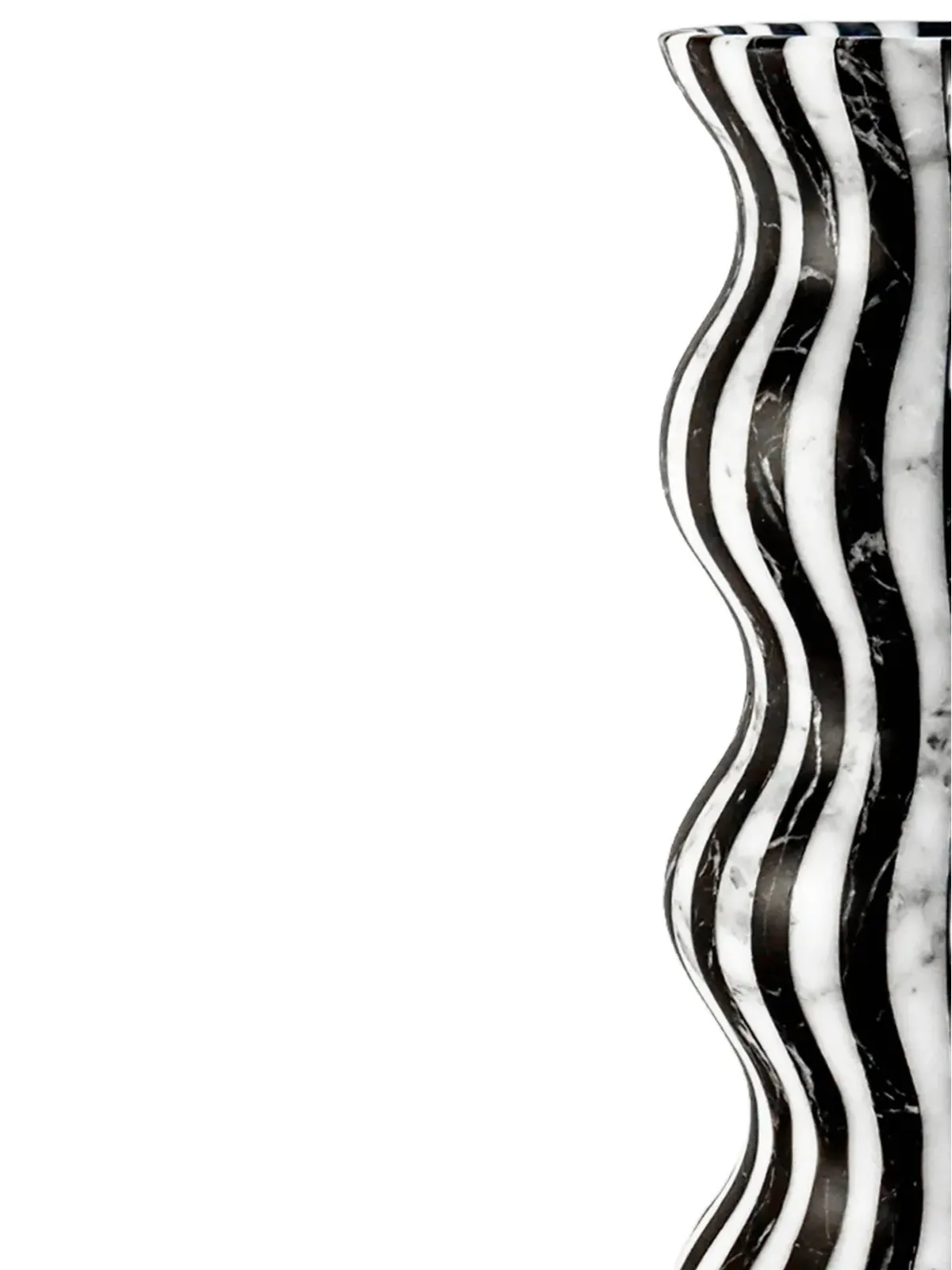 Editions Milano Versilla striped marble vase - Black - 画像2