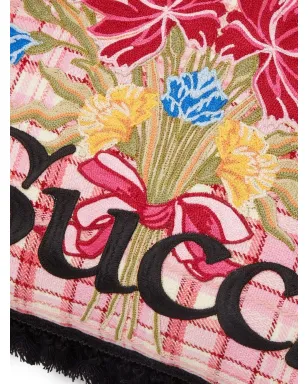 Gucci 花柄ロゴ刺繍クッション ピンク - サムネイル5