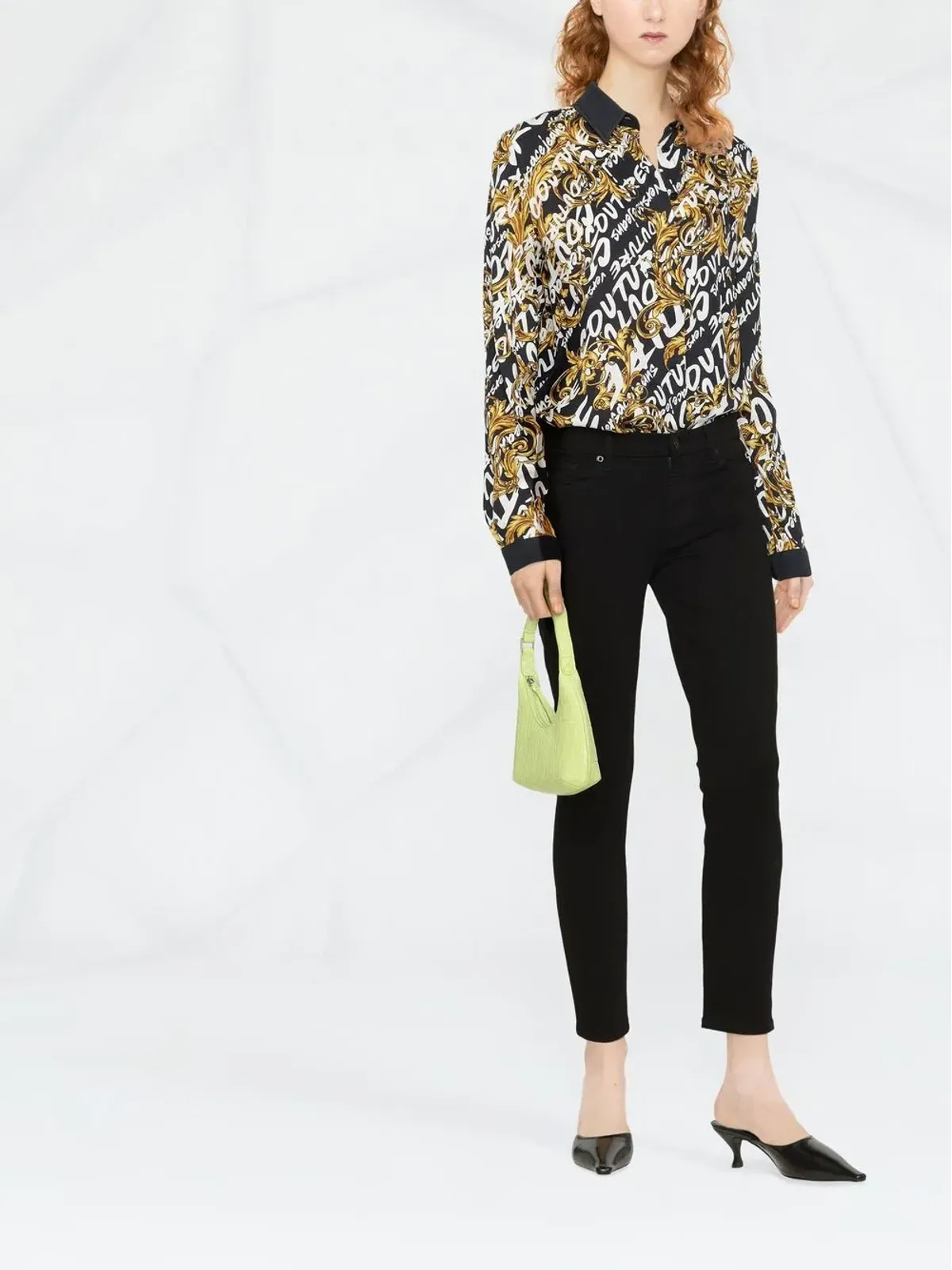 Versace Jeans Couture バロックグラフィティプリント シャツ ブラック - 画像2