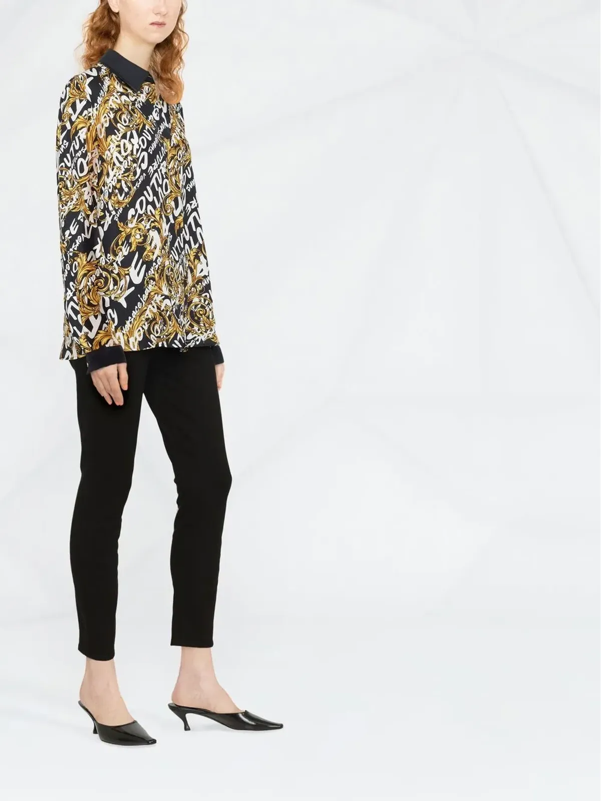 Versace Jeans Couture バロックグラフィティプリント シャツ ブラック - 画像3