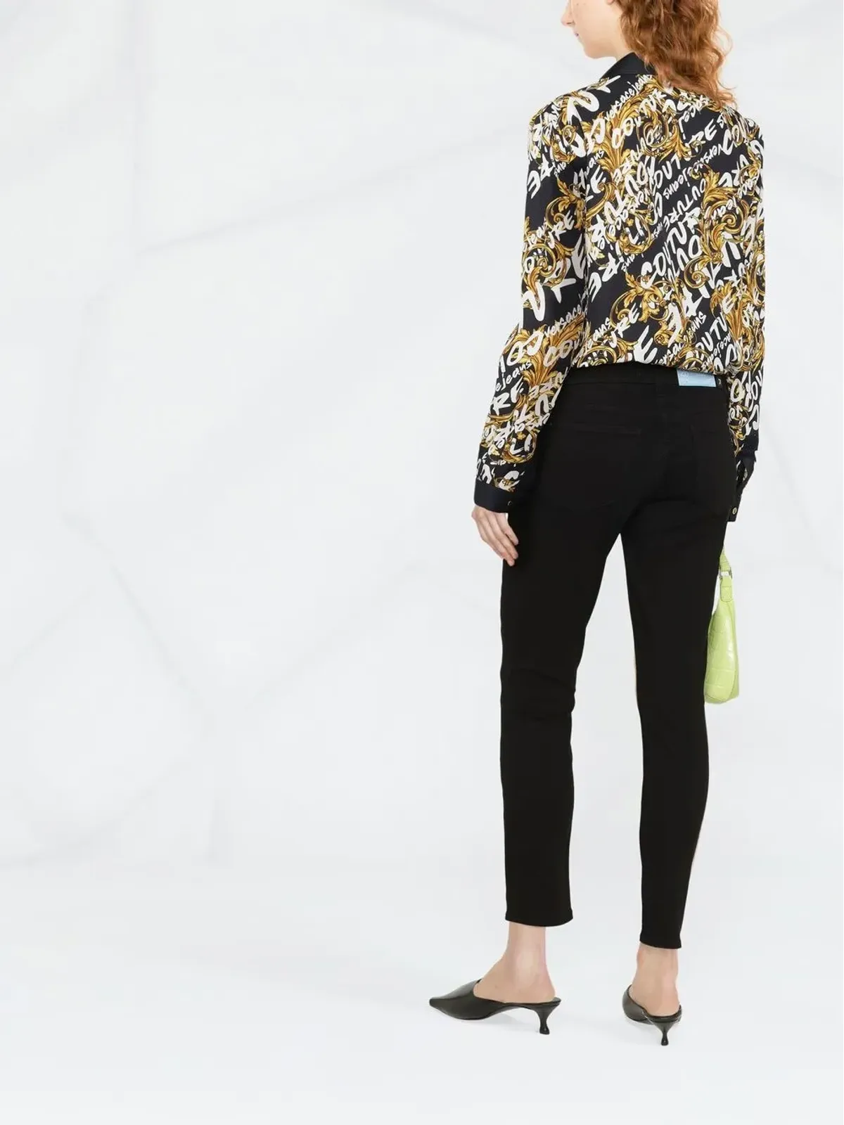 Versace Jeans Couture バロックグラフィティプリント シャツ ブラック - 画像4