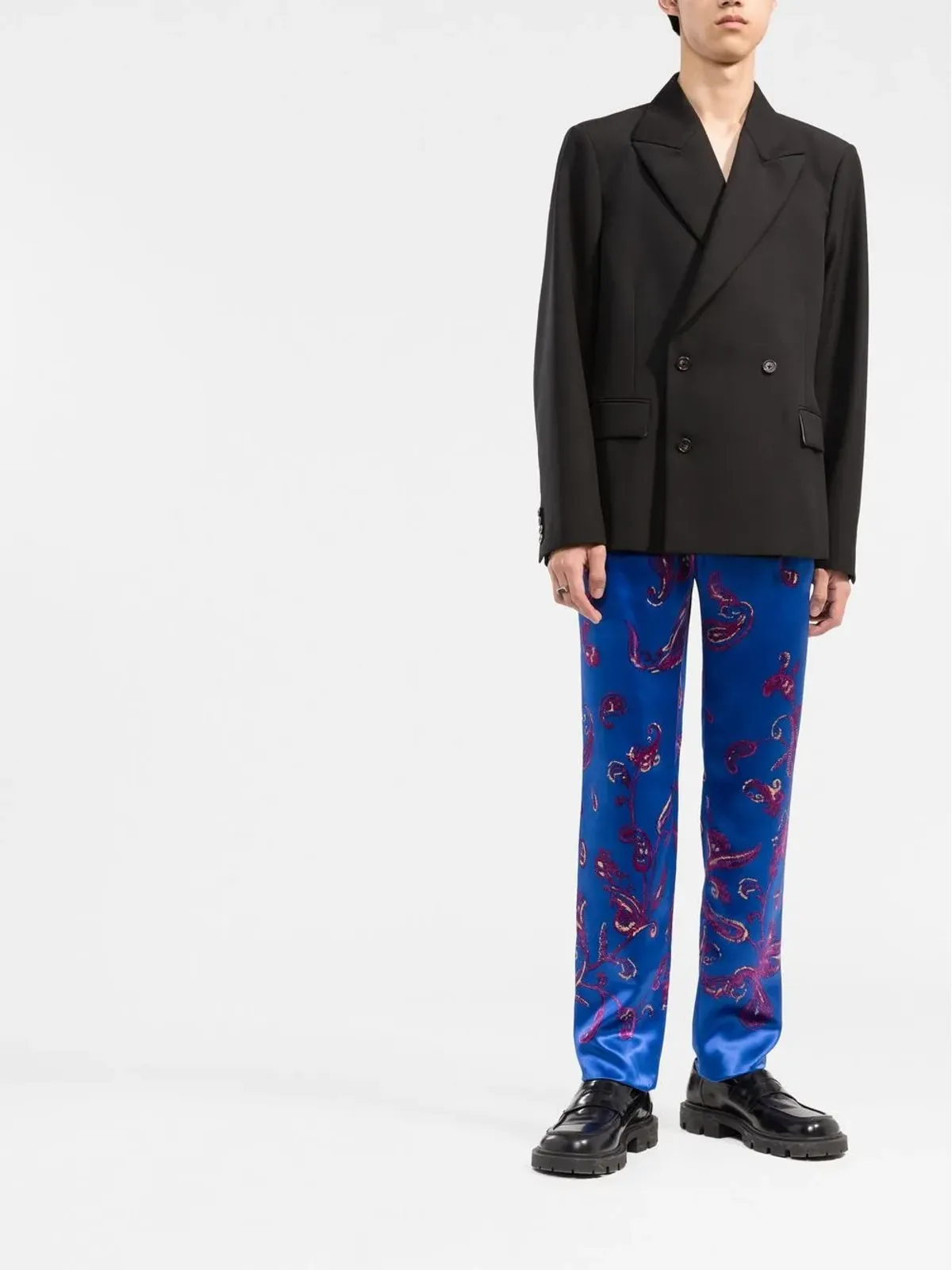 Saint Laurent ペイズリープリント テーラードパンツ - 画像2