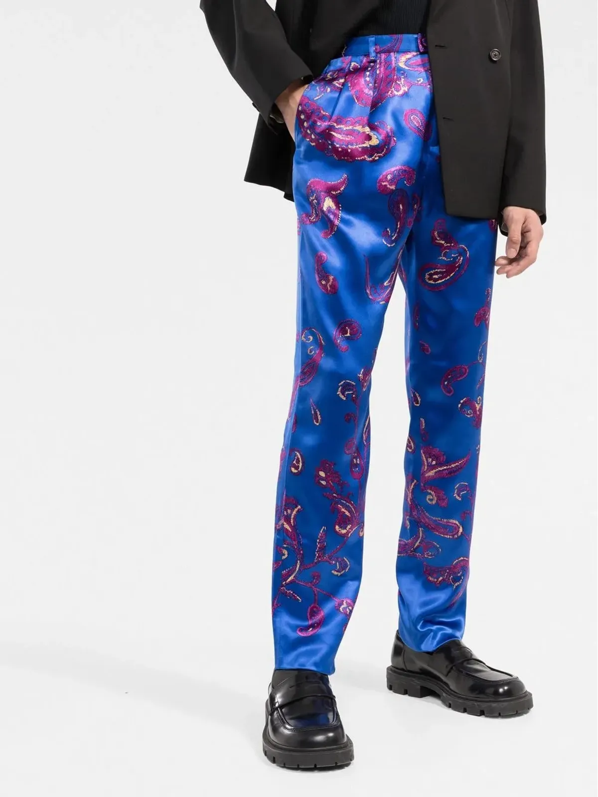 Saint Laurent ペイズリープリント テーラードパンツ - 画像3