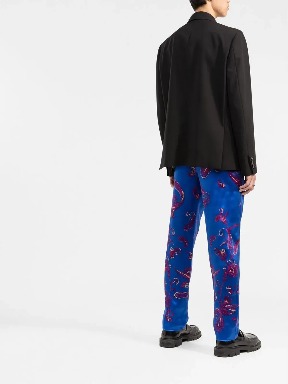 Saint Laurent ペイズリープリント テーラードパンツ - 画像4
