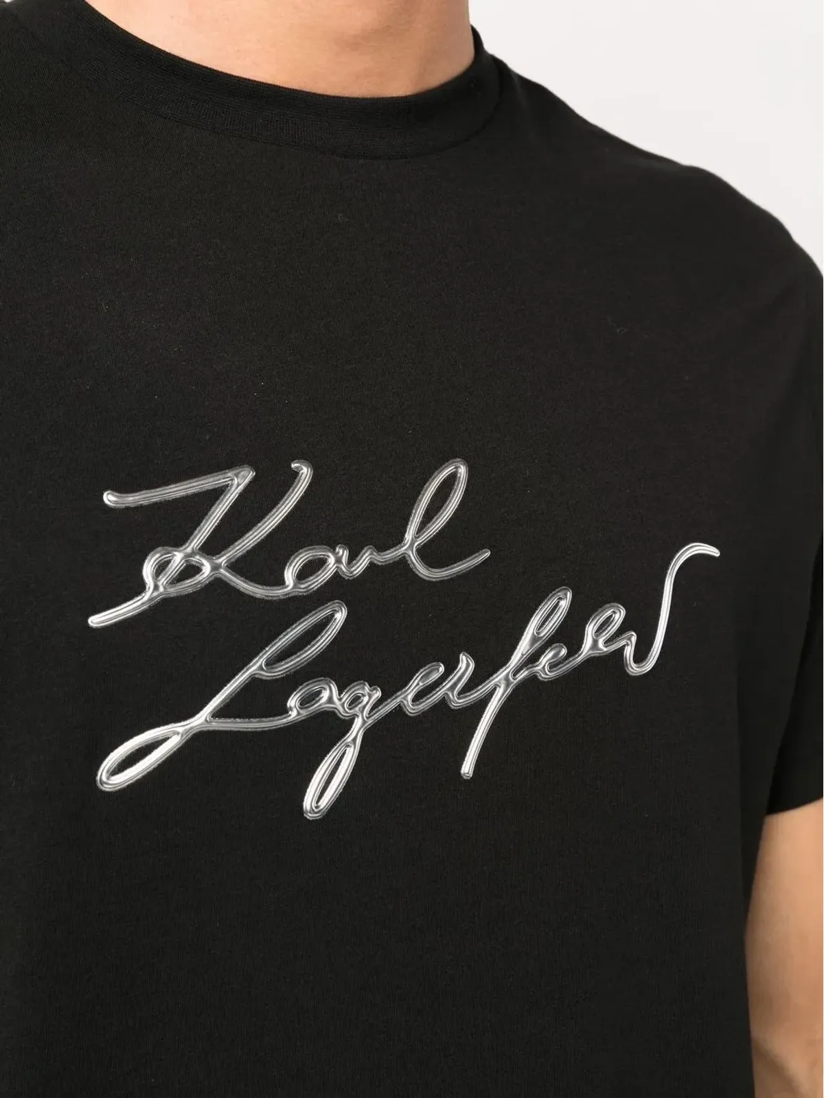 Karl Lagerfeld ロゴエンボス加工 コットンTシャツ - 画像5
