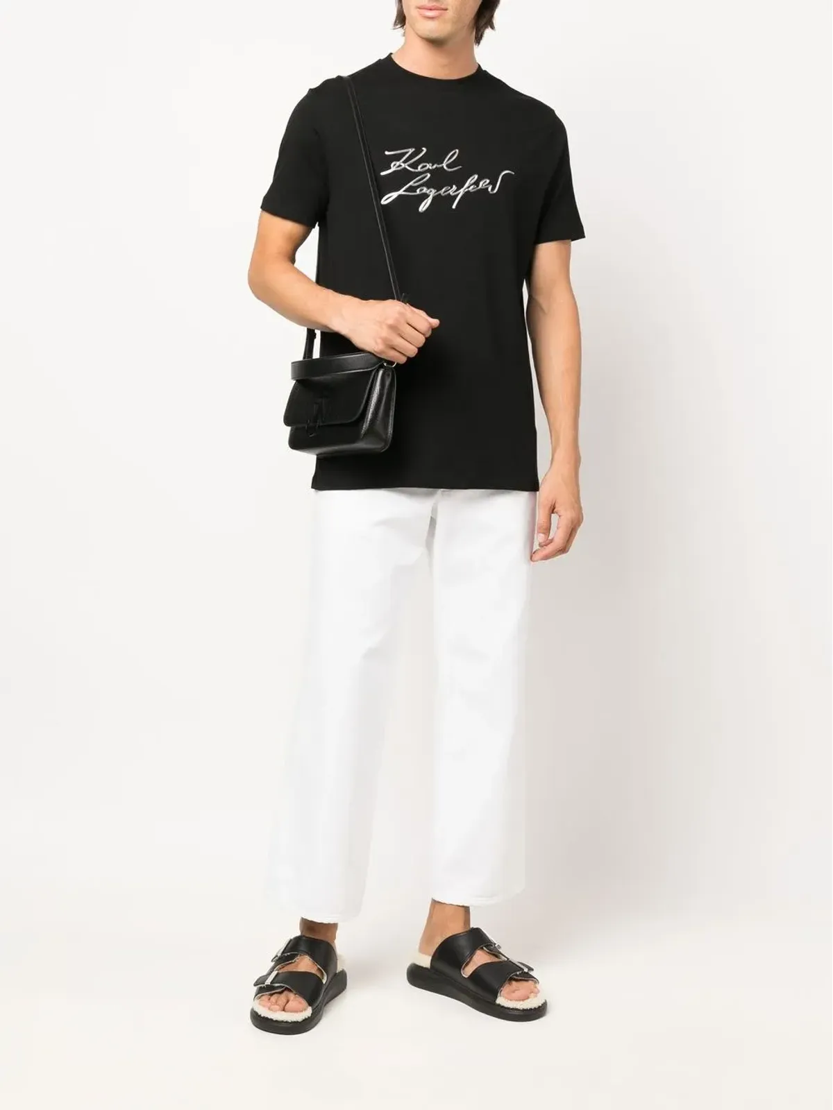 Karl Lagerfeld ロゴエンボス加工 コットンTシャツ - 画像2