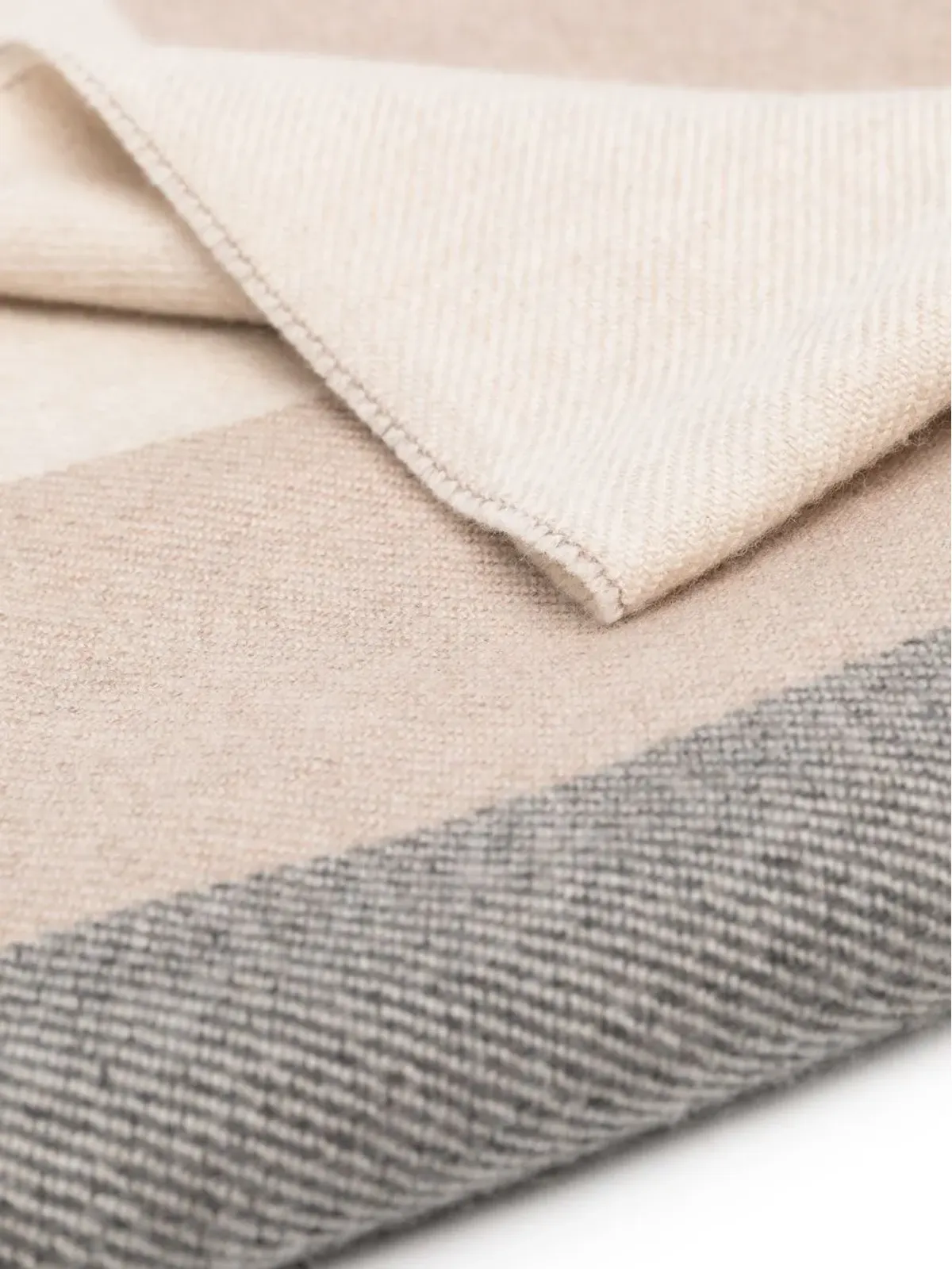 Brunello Cucinelli ストライプウールスカーフ - 画像3