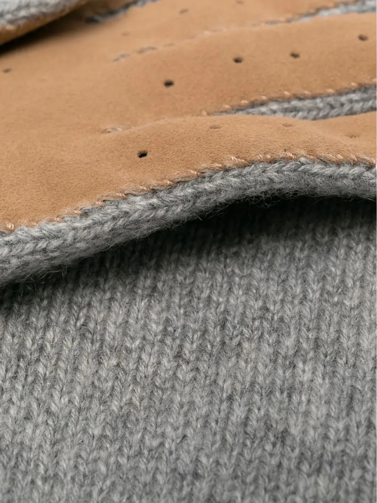 Brunello Cucinelli レザー・トリム カシミヤ手袋 - グレー - 画像2