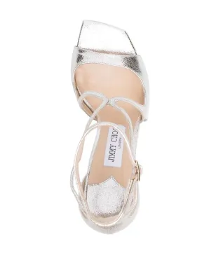 Jimmy Choo Azia メタリックレザー サンダル - ゴールド - サムネイル4