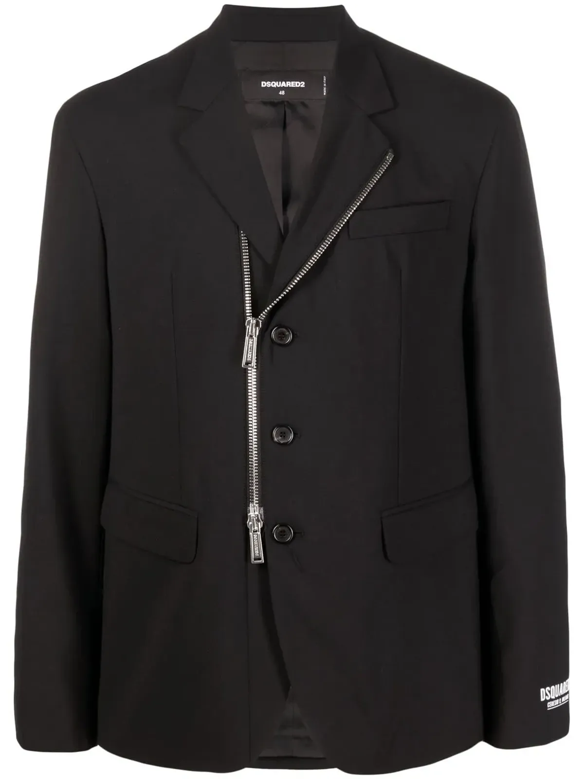 DSQUARED2 ロゴプリント ジップファスナー付きジャケット - 画像1