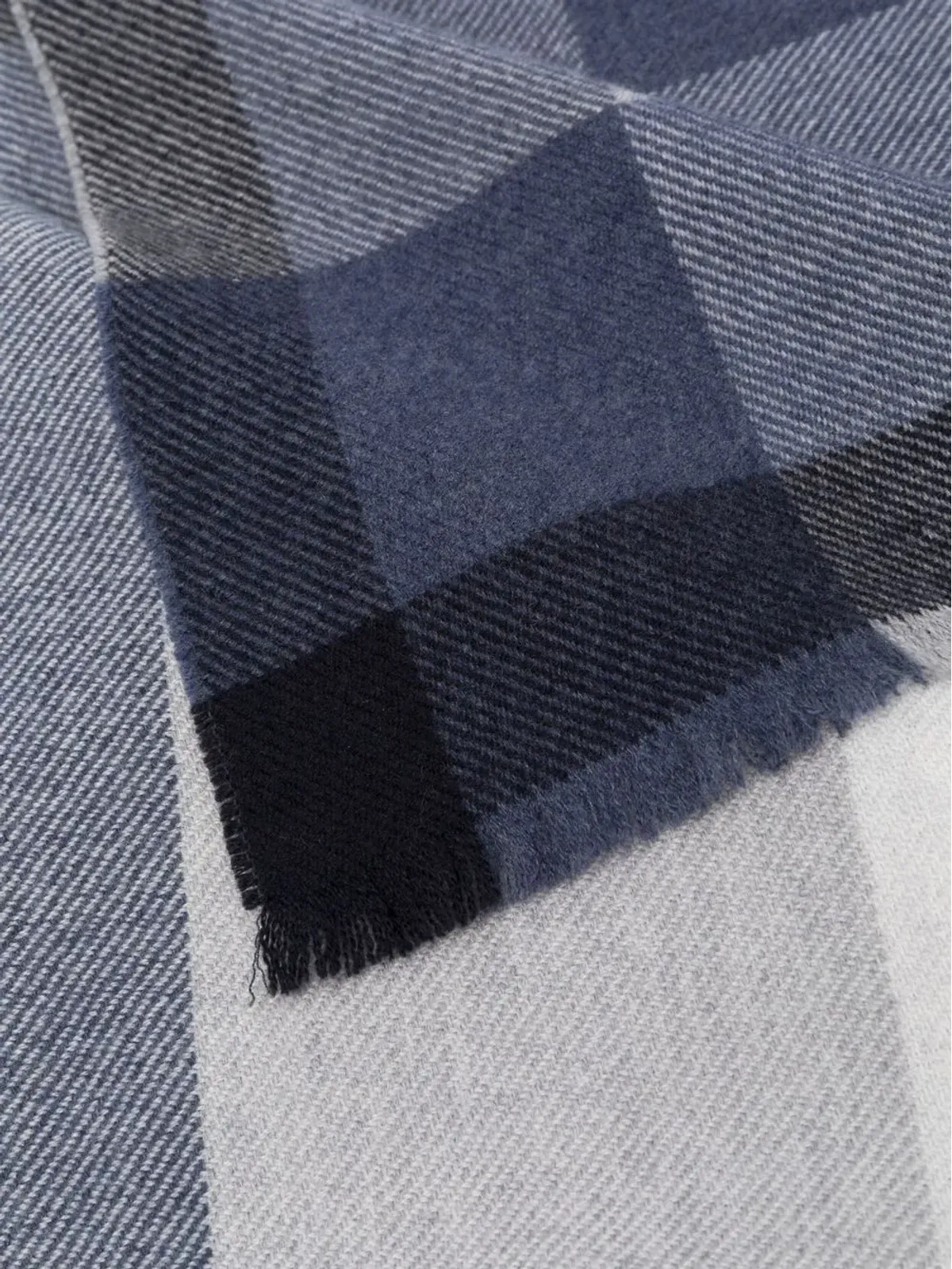 Brunello Cucinelli チェック柄フリンジエッジスカーフ - 画像3