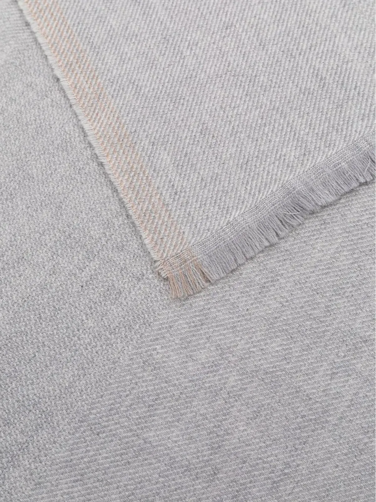 Brunello Cucinelli コントラストトリム・フリンジエッジ スカーフ - 画像3