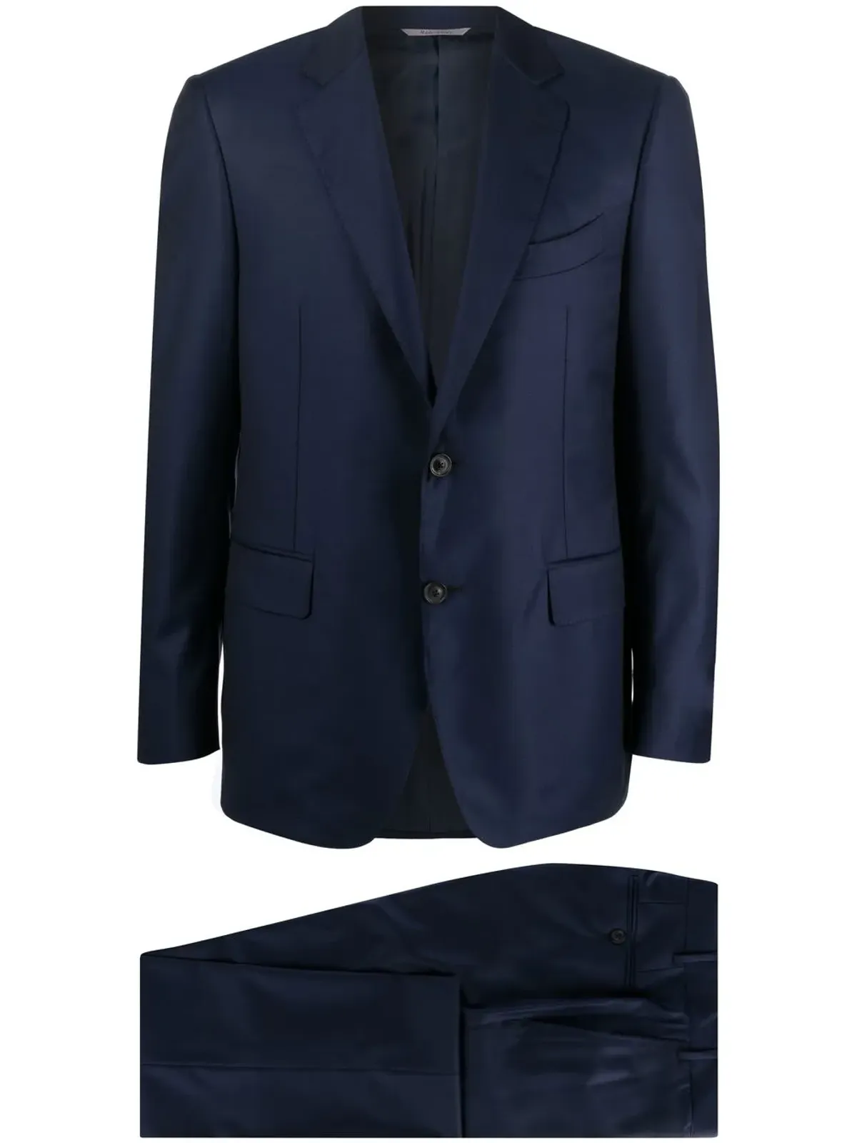 Canali ロゴパッチ付きシングルブレストスーツ - ネイビーブルー - 画像1