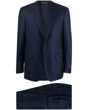 Canali ロゴパッチ付きシングルブレストスーツ - ネイビーブルー - サムネイル1