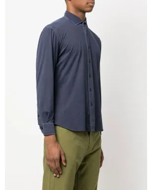 Xacus 長袖ウォッシュ加工シャツ - ブルー - サムネイル3