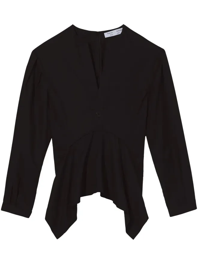 Proenza Schouler White Label Proenza Schouler White Label Vネック コットンポプリン トップス ブラックの商品画像