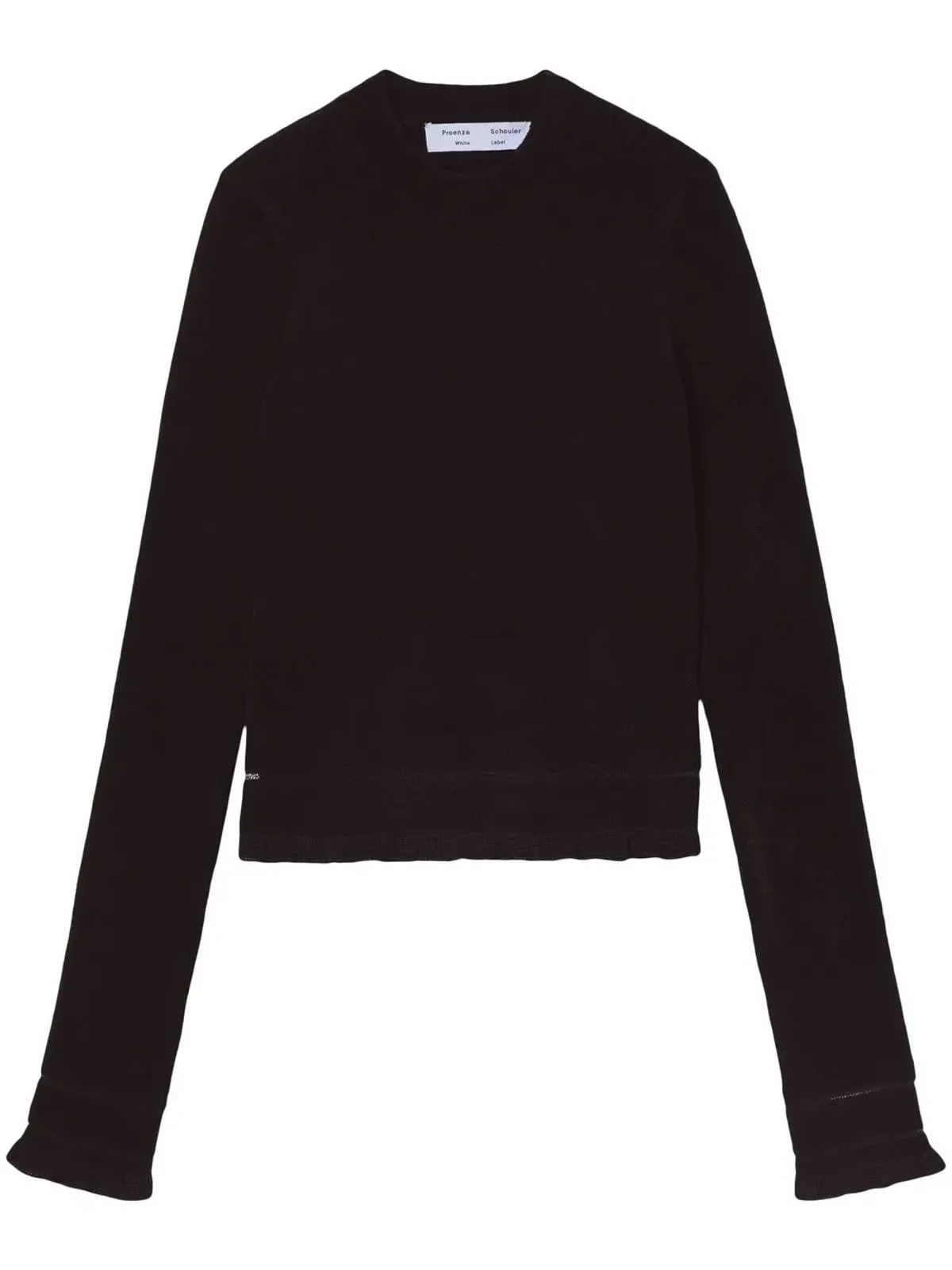 Proenza Schouler White Label クロップド丈チェニール風テクスチャー ジャンパー - ブラック - 画像1