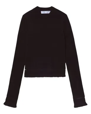 Proenza Schouler White Label クロップド丈チェニール風テクスチャー ジャンパー - ブラック - サムネイル1