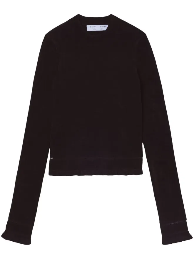 Proenza Schouler White Label Proenza Schouler White Label クロップド丈チェニール風テクスチャー ジャンパー - ブラックの商品画像