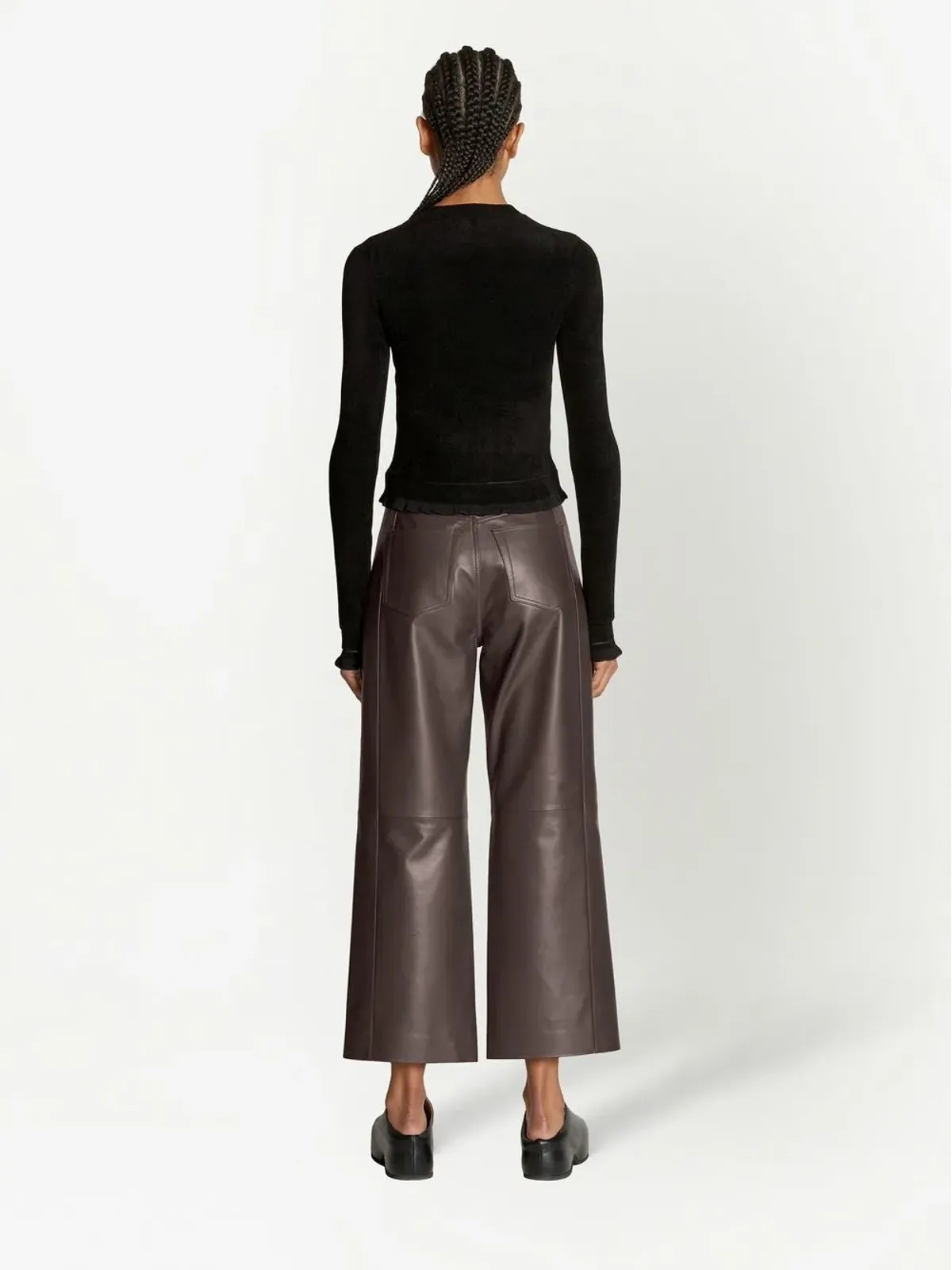 Proenza Schouler White Label クロップド丈チェニール風テクスチャー ジャンパー - ブラック - 画像4