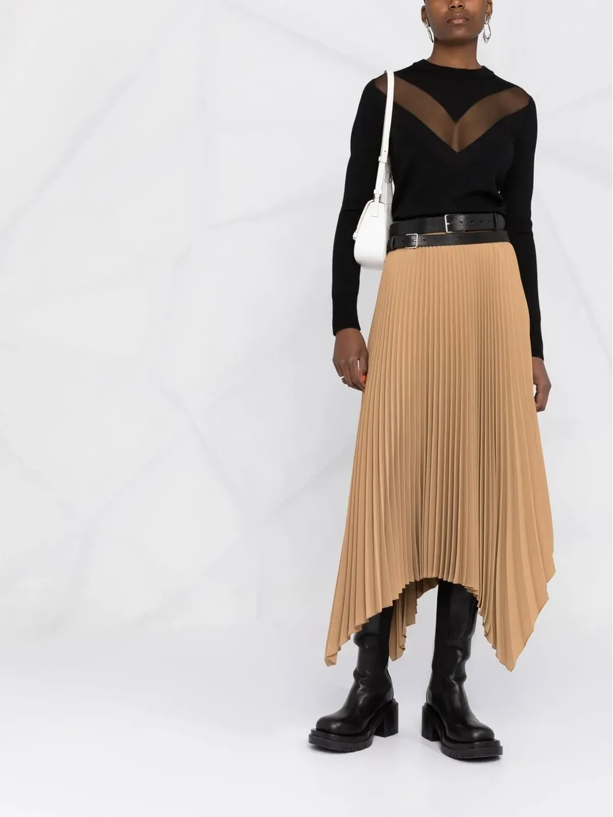 Alexander McQueen シアーパネル付きクルーネック ジャンパー - Black - 画像2