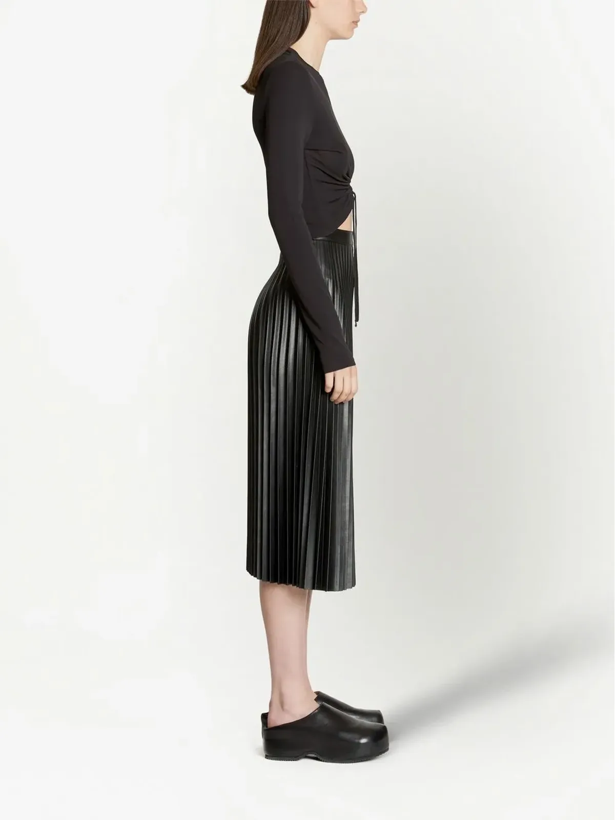 Proenza Schouler White Label クロップドカットアウトドローストリングトップ - 画像3