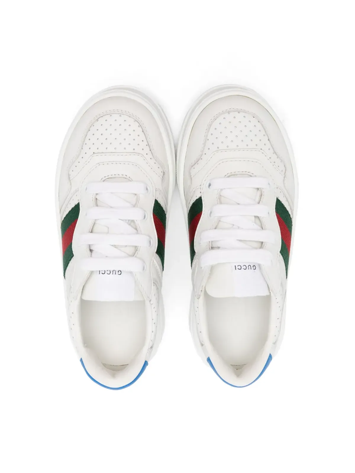 Gucci Kids ウェブディテール レザースニーカー - 画像3
